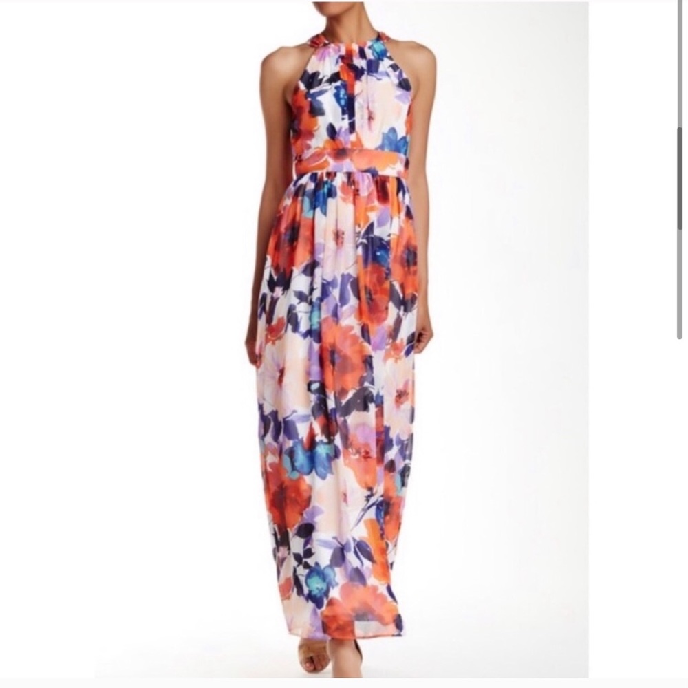 Like New! Eliza J floral halter dress size 2